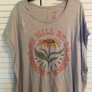 Tan Natural Life Sunflower Sleeveless Crop Top XXXL